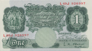 ONE POUND BANKNOTE O'BRIEN REF £1-4 - £1 BANKNOTE - Cambridgeshire Coins