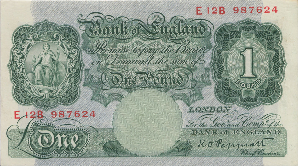 ONE POUND BANKNOTE PEPPIATT REF £1-28 - £1 BANKNOTE - Cambridgeshire Coins