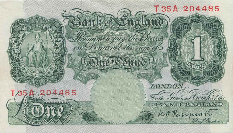 ONE POUND BANKNOTE PEPPIATT REF £1-29 - £1 BANKNOTE - Cambridgeshire Coins