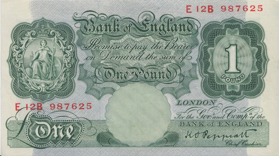 ONE POUND BANKNOTE PEPPIATT REF £1-30 - £1 BANKNOTE - Cambridgeshire Coins