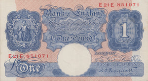 ONE POUND BANKNOTE PEPPIATT REF £1-63 - £1 BANKNOTE - Cambridgeshire Coins