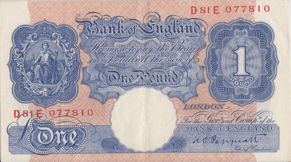 ONE POUND BANKNOTE PEPPIATT REF £1-76 - £1 BANKNOTE - Cambridgeshire Coins