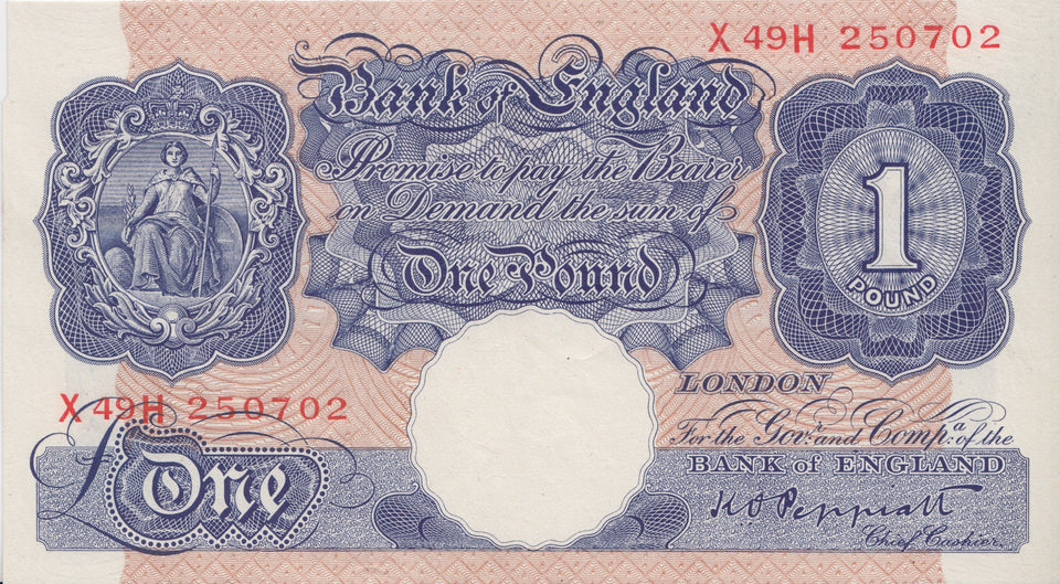 ONE POUND BANKNOTE PEPPIATT REF £1-76 - £1 BANKNOTE - Cambridgeshire Coins