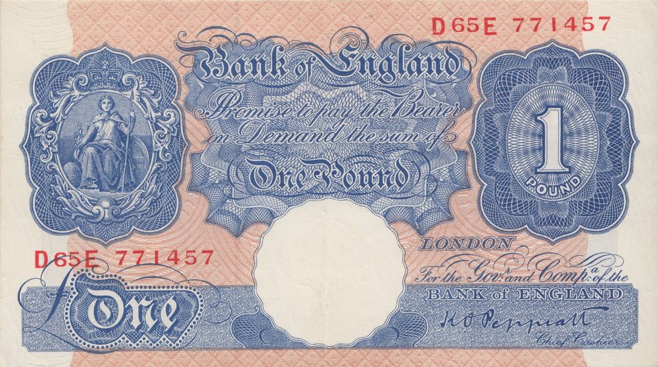 ONE POUND BANKNOTE PEPPIATT REF £1-80 - £1 BANKNOTE - Cambridgeshire Coins
