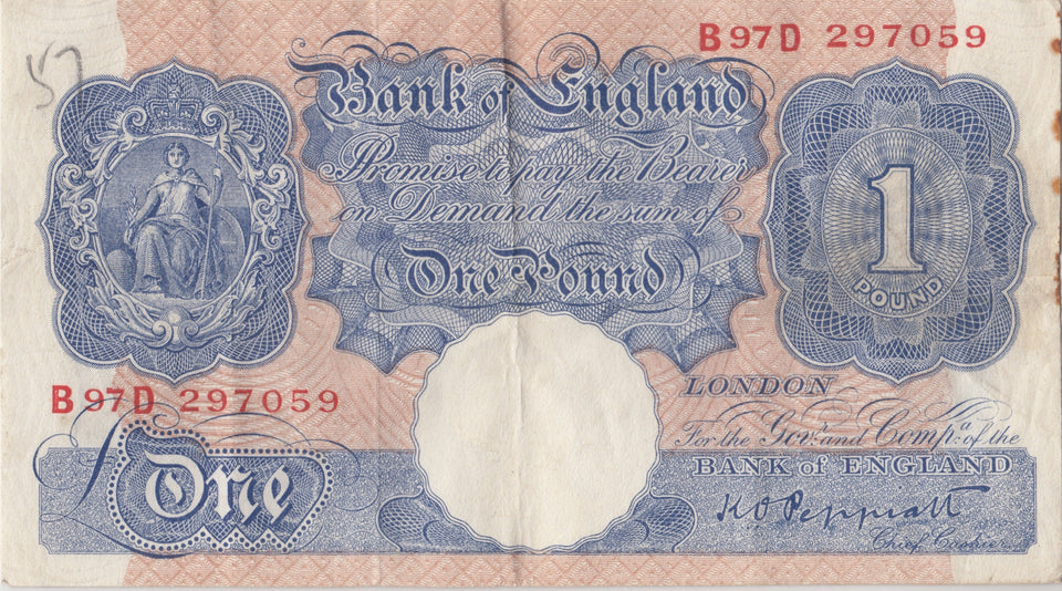 ONE POUND BANKNOTE PEPPIATT REF £1-84 - £1 BANKNOTE - Cambridgeshire Coins