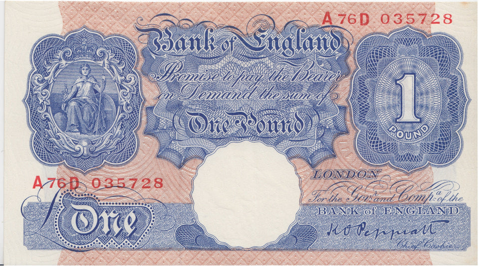 ONE POUND BANKNOTE PEPPIATT REF £1-84 - £1 BANKNOTE - Cambridgeshire Coins