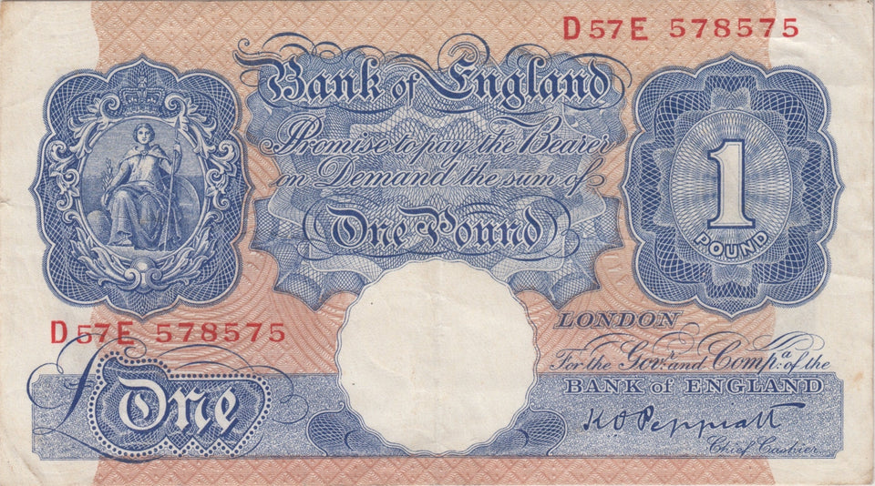 ONE POUND BANKNOTE PEPPIATT REF £1-96 - £1 BANKNOTE - Cambridgeshire Coins