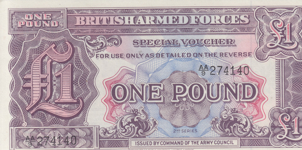 ONE POUND BRITISH ARMED FORCES ENGLISH BANKNOTE REF 180 - WORLD BANKNOTES - Cambridgeshire Coins