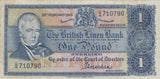ONE POUND BRITISH LINEN BANK BANKNOTE REF SCOT-17 - SCOTTISH BANKNOTES - Cambridgeshire Coins