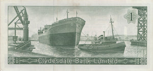 ONE POUND CLYDESDALE BANK BANKNOTE REF SCOT-10 - SCOTTISH BANKNOTES - Cambridgeshire Coins