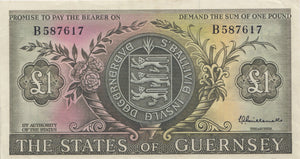 ONE POUND GUERNSEY BANKNOTE REF 166 - £1 BANKNOTE - Cambridgeshire Coins