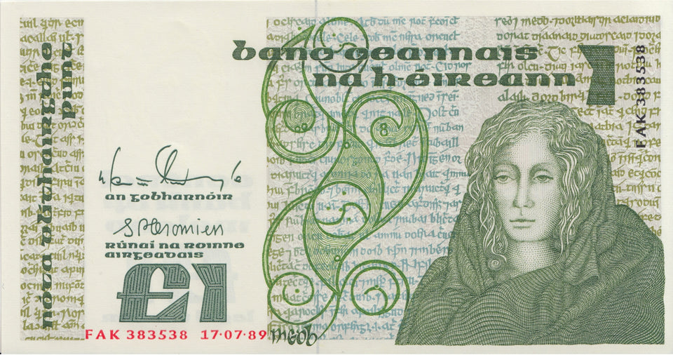 ONE POUND IRELAND BANKNOTE REF IRE-11 - Irish Banknotes - Cambridgeshire Coins