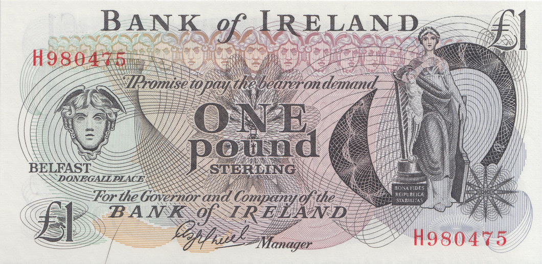 ONE POUND IRELAND BANKNOTE REF IRE-17 - Irish Banknotes - Cambridgeshire Coins