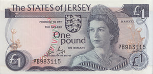 ONE POUND JERSEY BANKNOTE REF 1495 - £1 BANKNOTE - Cambridgeshire Coins