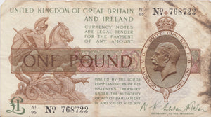 ONE POUND POUND BANKNOTE FISHER REF £1-95 - £1 BANKNOTE - Cambridgeshire Coins