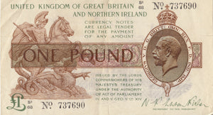 ONE POUND POUND BANKNOTE FISHER REF £1-97 - £1 BANKNOTE - Cambridgeshire Coins