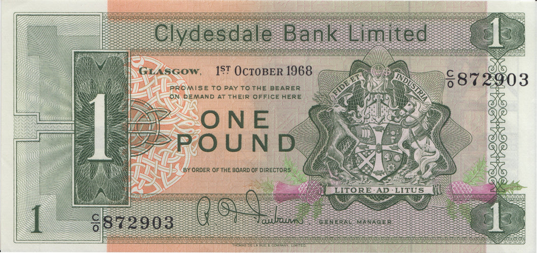 ONE POUND SCOTTISH BANKNOTE REF SCOT-38 - SCOTTISH BANKNOTES - Cambridgeshire Coins