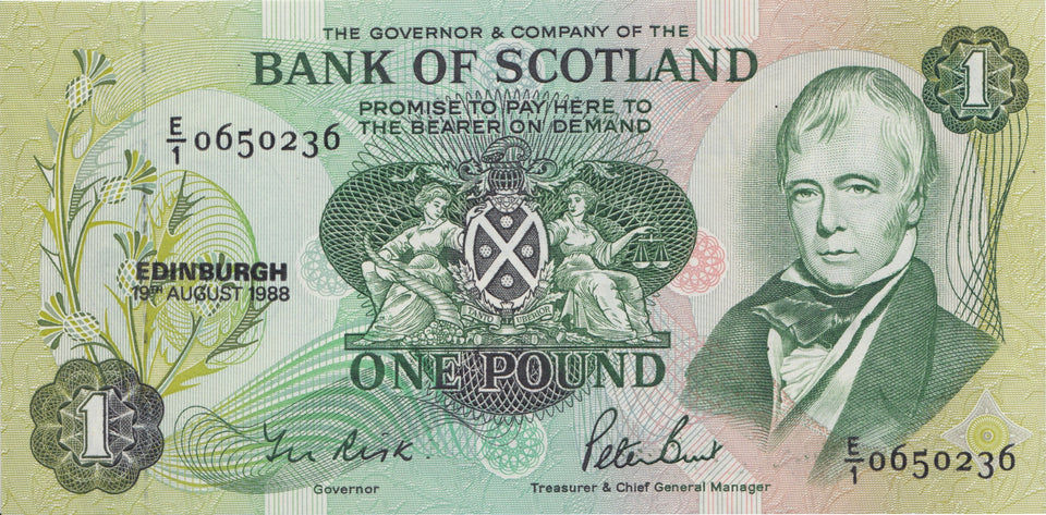 ONE POUND SCOTTISH BANKNOTE REF SCOT-39 - SCOTTISH BANKNOTES - Cambridgeshire Coins