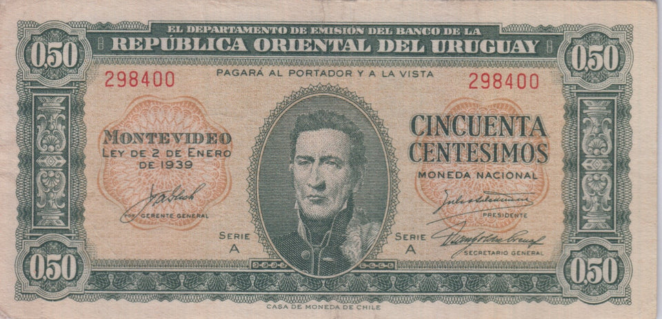 PARAGUAY 50 CENTS BANKNOTE REF 1470 - World Banknotes - Cambridgeshire Coins