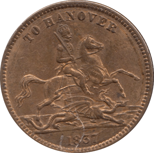 1837 TOKEN TO HANOVER 1849 VICTORIA HEAD - Token - Cambridgeshire Coins