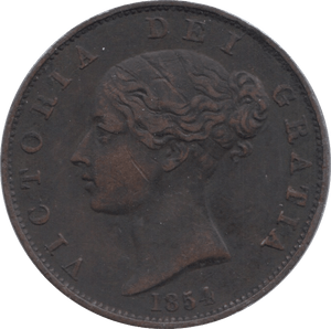 1854 HALFPENNY ( VF ) 1 - Halfpenny - Cambridgeshire Coins