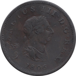 1806 HALFPENNY ( VF ) 1