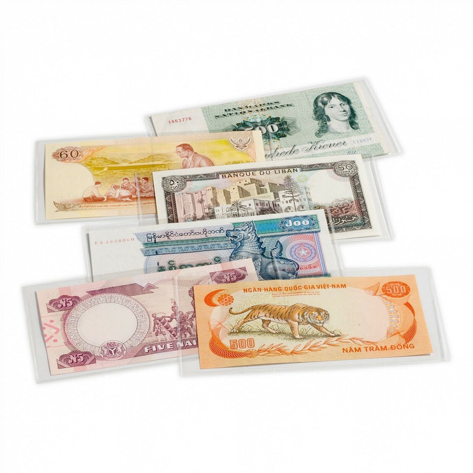 Quality Lighthouse Clear Plastic Banknote Wallets Sheets Storage Choose size - Coin Holders - Cambridgeshire Coins