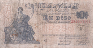 REPUBLIC OF ARGENTINA ONE PESO BANKNOTE REF 1410 - World Banknotes - Cambridgeshire Coins