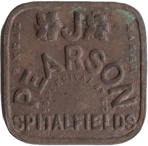 SPITALFIELDS J. PEARSON SIXPENCE TOKEN - OTHER TOKENS - Cambridgeshire Coins
