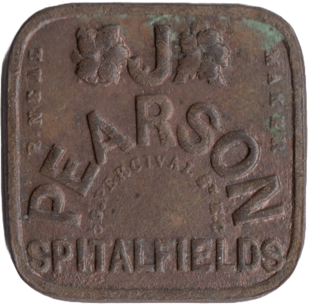 SPITALFIELDS J. PEARSON SIXPENCE TOKEN - OTHER TOKENS - Cambridgeshire Coins