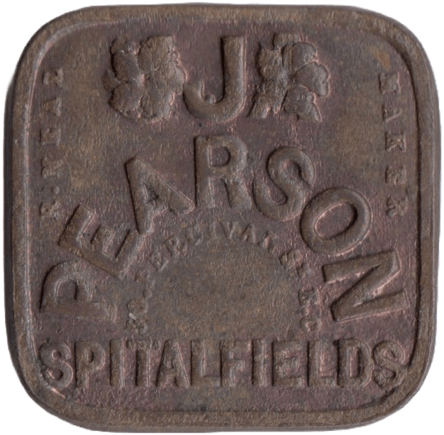 SPITALFIELDS J. PEARSON SIXPENCE TOKEN - OTHER TOKENS - Cambridgeshire Coins