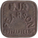 SPITALFIELDS J. PEARSON SIXPENCE TOKEN - OTHER TOKENS - Cambridgeshire Coins