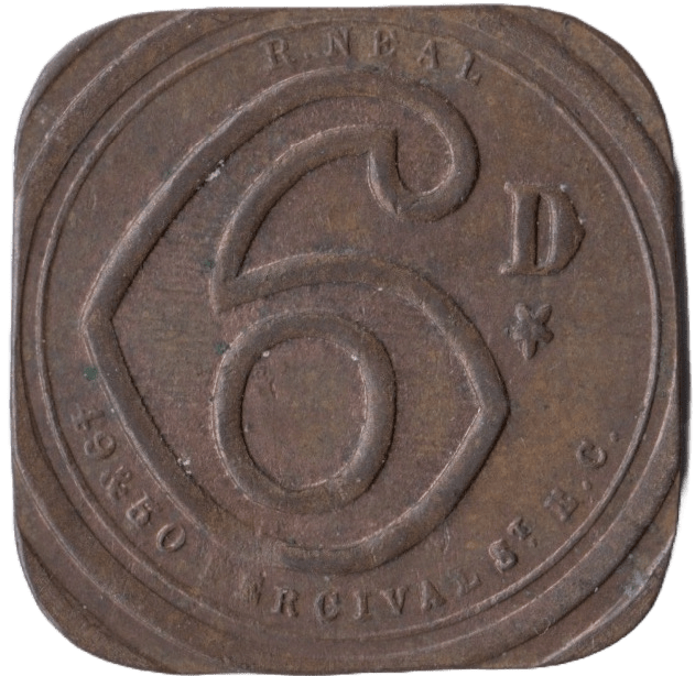 SPITALFIELDS J. PEARSON SIXPENCE TOKEN - OTHER TOKENS - Cambridgeshire Coins