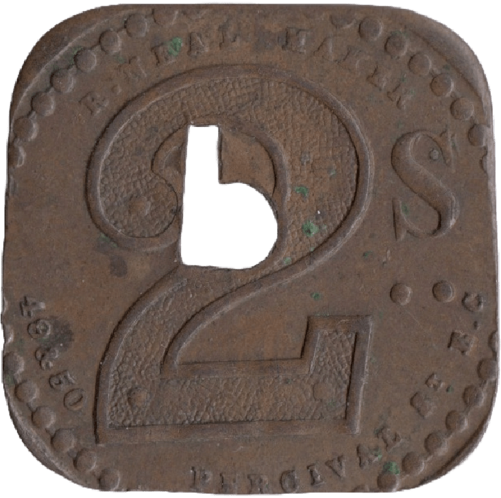 SPITALFIELDS J. PEARSON TWO SHILLINGS TOKEN - OTHER TOKENS - Cambridgeshire Coins