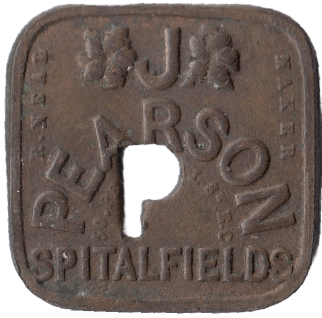 SPITALFIELDS J. PEARSON TWO SHILLINGS TOKEN - OTHER TOKENS - Cambridgeshire Coins