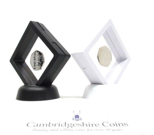 Square Clear Coin Ring Jewellery Holder Display Case + Stand KEW Sovereign - Coin Holders - Cambridgeshire Coins