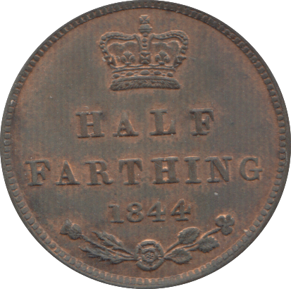 1844 HALF FARTHING ( EF ) 5 - Half Farthing - Cambridgeshire Coins