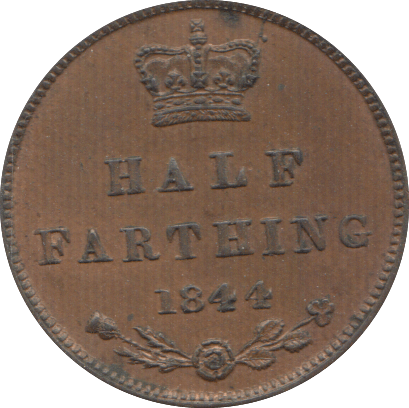 1844 HALF FARTHING ( AUNC ) 5 - Half Farthing - Cambridgeshire Coins