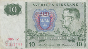 SWEDEN 10 10 KRONOR BANKNOTE REF 1448 - World Banknotes - Cambridgeshire Coins