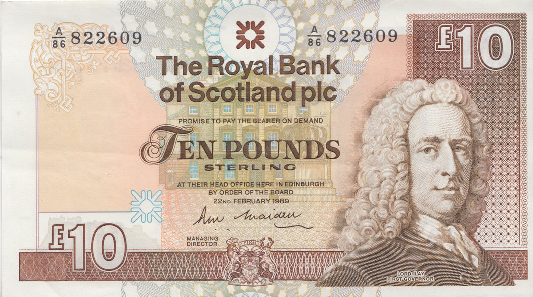 TEN POUNDS BANK OF SCOTLAND REF SCOT-46 - SCOTTISH BANKNOTES - Cambridgeshire Coins