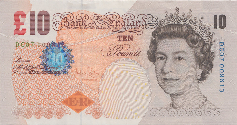 TEN POUNDS BANKNOTE BAILEY REF £10-29 - £10 Banknotes - Cambridgeshire Coins