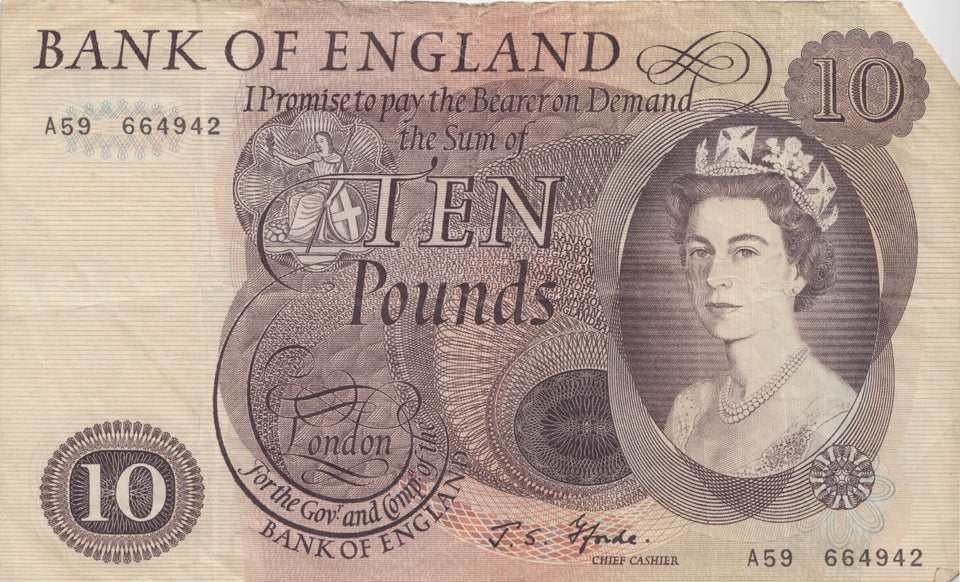 TEN POUNDS BANKNOTE FORDE REF £10-7 - £10 Banknotes - Cambridgeshire Coins
