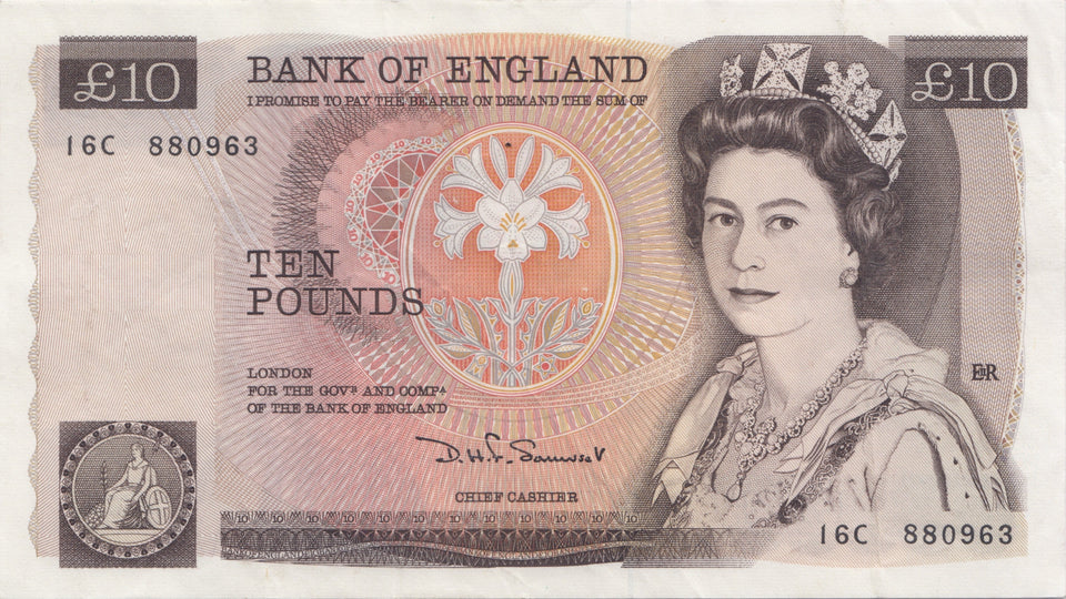 TEN POUNDS BANKNOTE SOMERSET REF £10-10 - £10 Banknotes - Cambridgeshire Coins