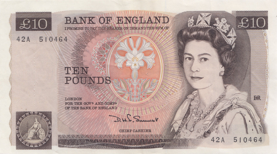 TEN POUNDS BANKNOTE SOMERSET REF £10-10 - £10 Banknotes - Cambridgeshire Coins
