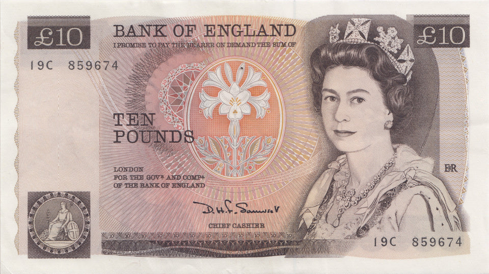 TEN POUNDS BANKNOTE SOMERSET REF £10-11 - £10 Banknotes - Cambridgeshire Coins
