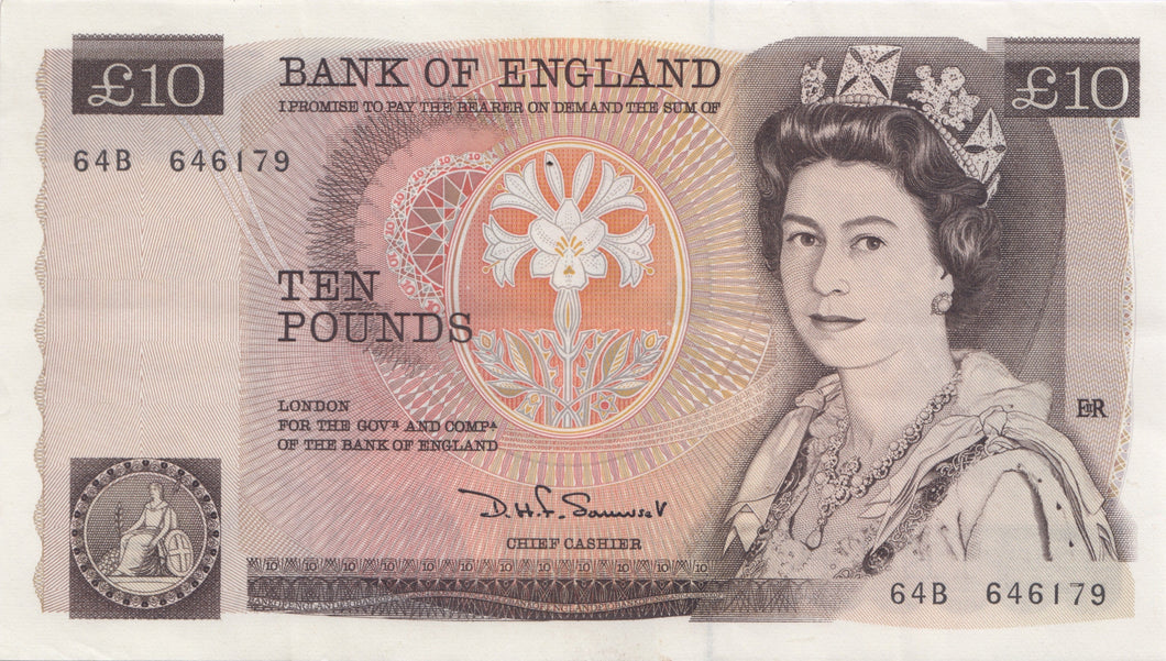 TEN POUNDS BANKNOTE SOMERSET REF £10-8 - £10 Banknotes - Cambridgeshire Coins