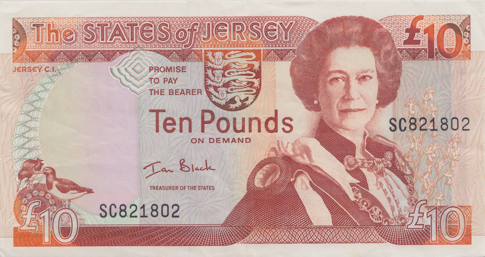 TEN POUNDS JERSEY BANKNOTE REF £10-45 - £10 Banknotes - Cambridgeshire Coins