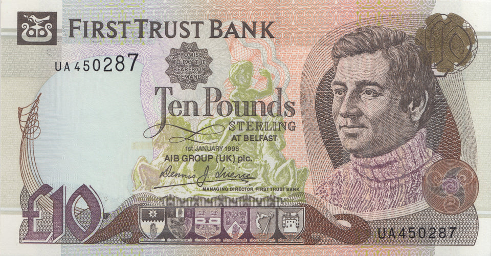 TEN POUNDS NORTHERN IRELAND BANKNOTE REF IRE-2 - Irish Banknotes - Cambridgeshire Coins