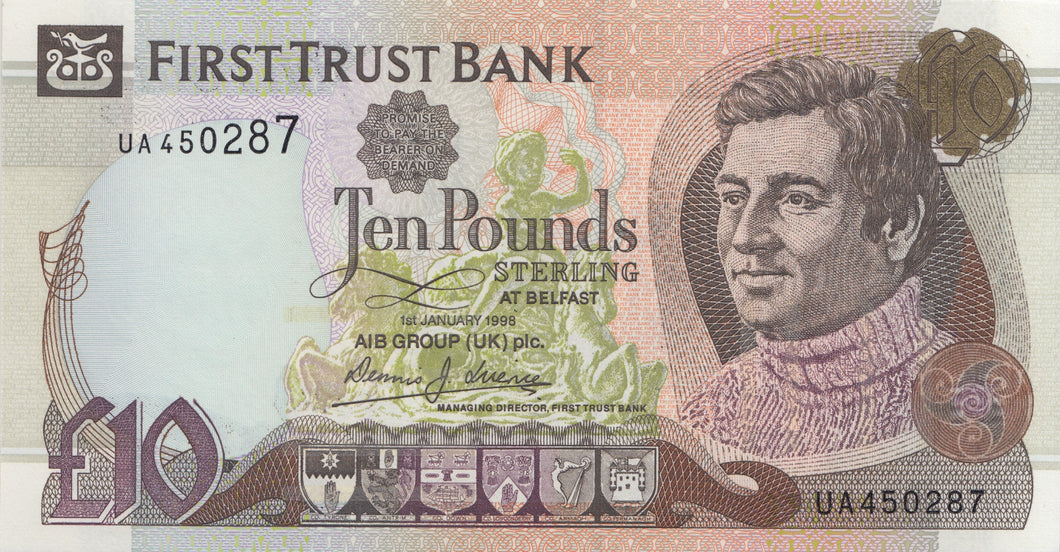 TEN POUNDS NORTHERN IRELAND BANKNOTE REF IRE-2 - Irish Banknotes - Cambridgeshire Coins