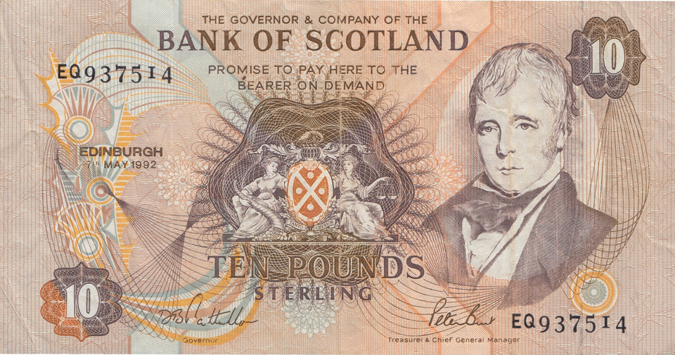 TEN POUNDS SCOTTISH BANKNOTE REF SCOT-3 - SCOTTISH BANKNOTES - Cambridgeshire Coins